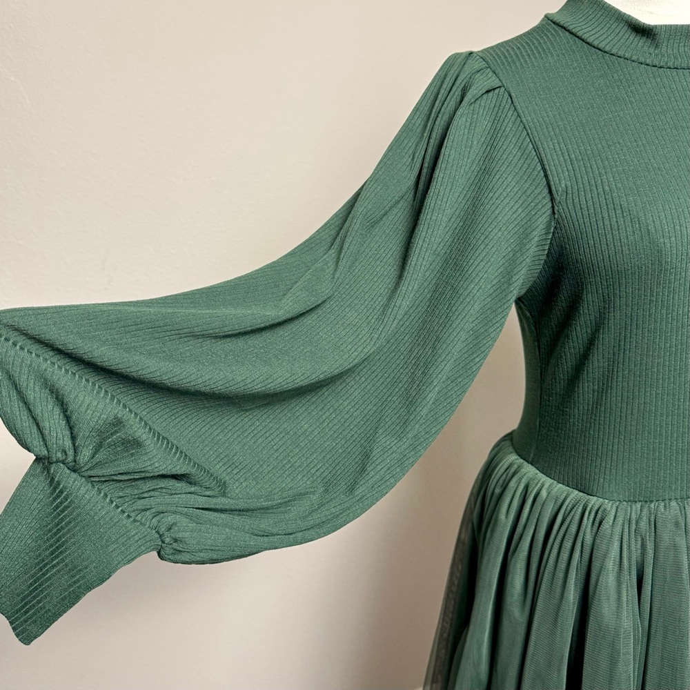 Ivy City Co Cosette Dress Women's Size S Green Tulle Feminine Romantic - Picture 5 of 13